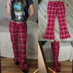 Vintage Abercrombie & Fitch flare split side Retro Plaid checked Pants